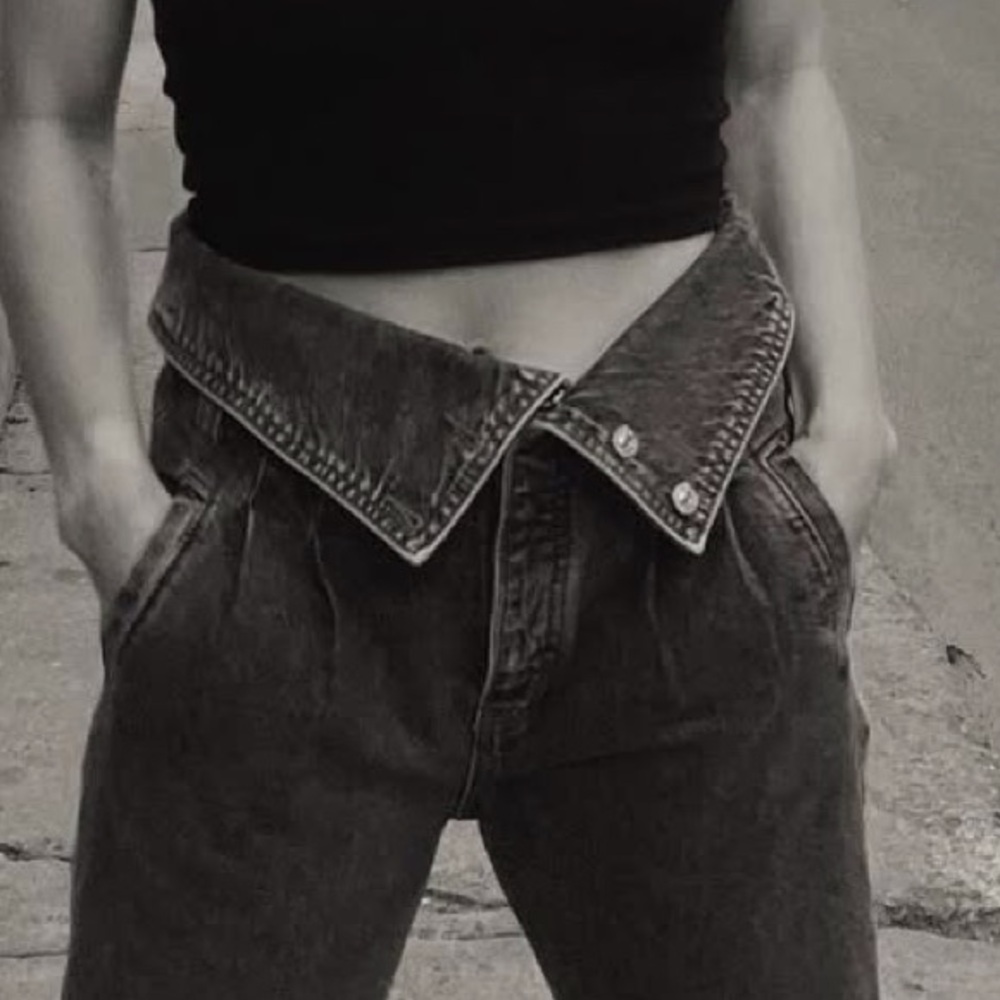 RE/DONE FOLDED OVER WAIST JEANS